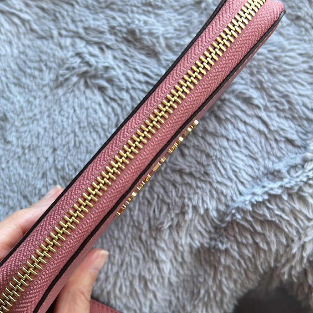 Michael Kors Pink Saffiano Zip-Around Wristlet Wallet - Picture 5 of 11
